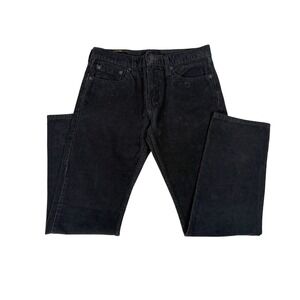 Levis 502 Regular Taper Corduroy Pants Mens W28 L30 Dark Grey Black Cords